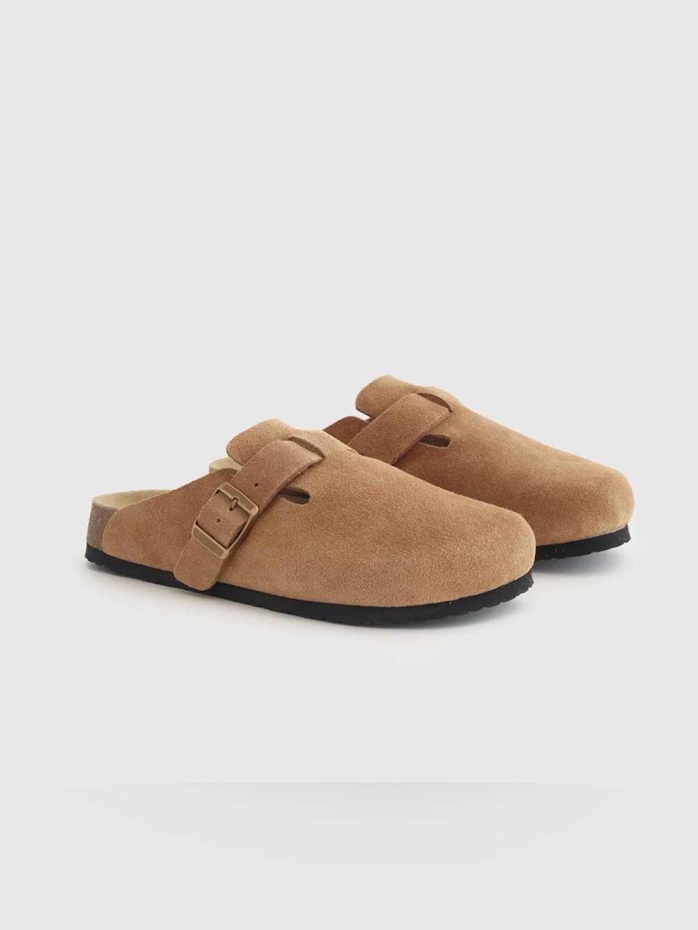 Quince Water Repellent Suede Clog Mule in Pecan w/box